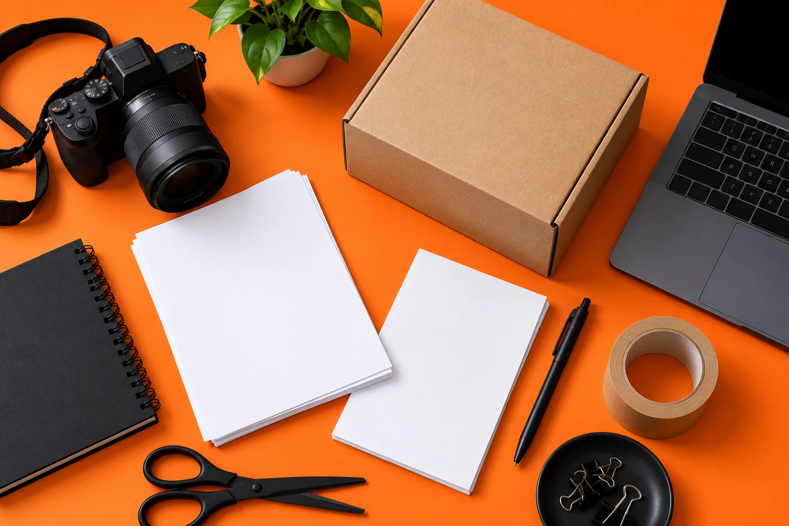 Materiales de pedidos y catálogo ficticio para aprender herramientas de IA en un negocio